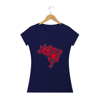 Nome do produtoT-shirt Baby Look Brasil: Estrelas da Democracia