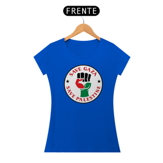 Nome do produtoT-shirt Baby Look Save Gaza