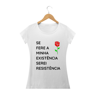 Nome do produtoT-shirt Baby Look Serei Resistência