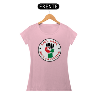 Nome do produtoT-shirt Baby Look Save Gaza