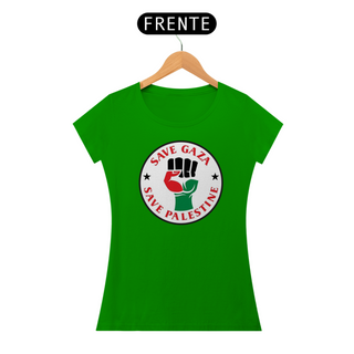 Nome do produtoT-shirt Baby Look Save Gaza