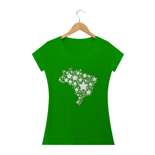 Nome do produtoT-shirt Baby Look Brasil: Estrelas da Democracia