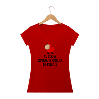 Nome do produtoT-shirt Baby Look Ovelha Vermelha