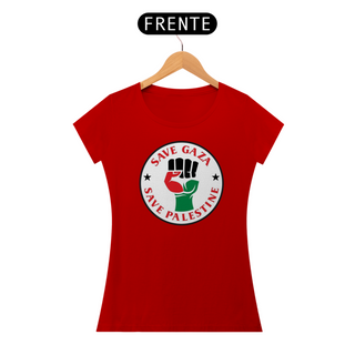 Nome do produtoT-shirt Baby Look Save Gaza