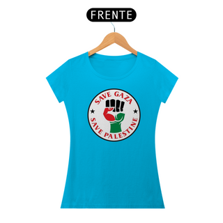 Nome do produtoT-shirt Baby Look Save Gaza