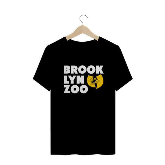 Camiseta de Malha Quality Wu Tang Clan Brooklyn Zoo Letra Branca