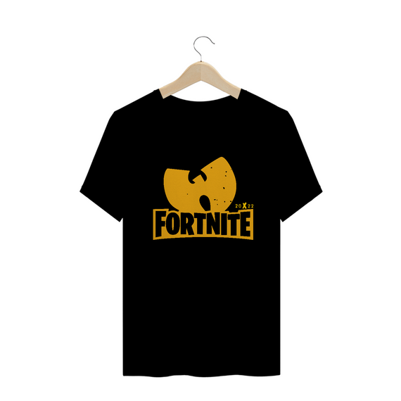 Camiseta de Malha Quality Wu Tang Clan Fortnite Logo Nome Amarelo