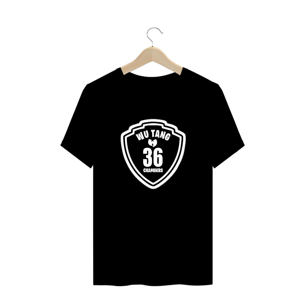 Nome do produto: T-Shirt Camiseta de Malha PLUS SIZE Wu Tang Clan Escudo 36 Chambers