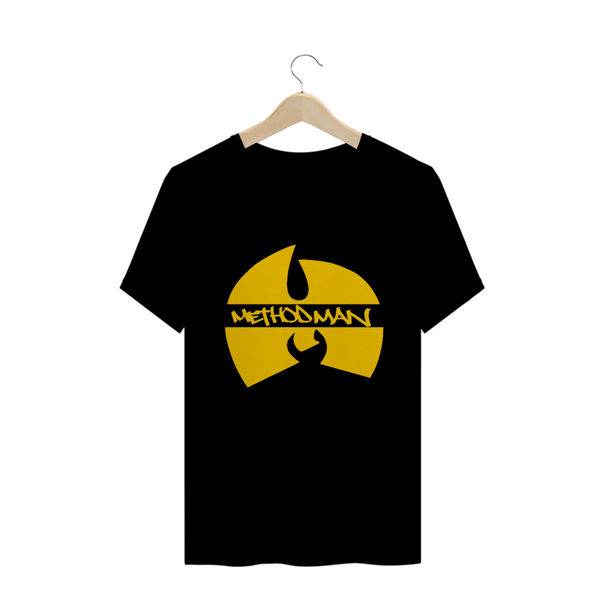 Nome do produto: T-Shirt Camiseta de Malha Quality WUTANG Logo Yellow Method Man