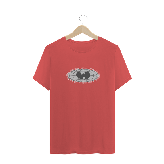 Camiseta de Malha ESTONADA Pré-Lavada Wu Tang Clan Globo Letras Vermelho
