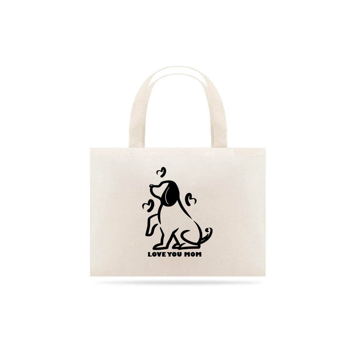 Nome do produto: Eco Bag Grande Estampa Cachorro - Frase Love You Mom