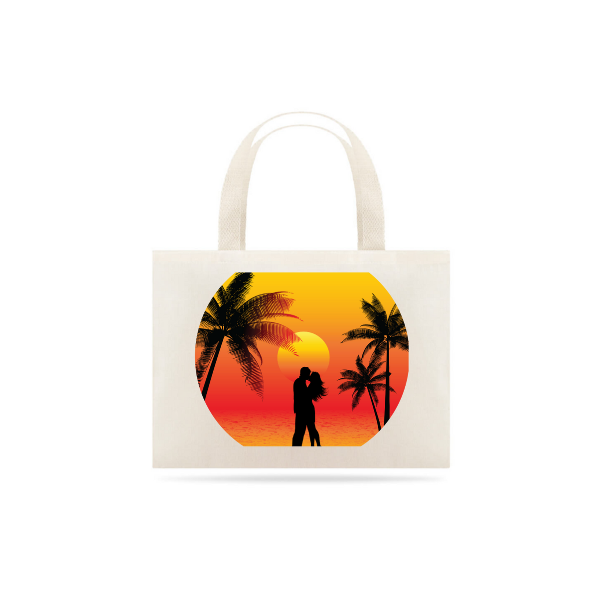 Nome do produto: Eco Bag Grande Estampa Casal Beijando na Praia