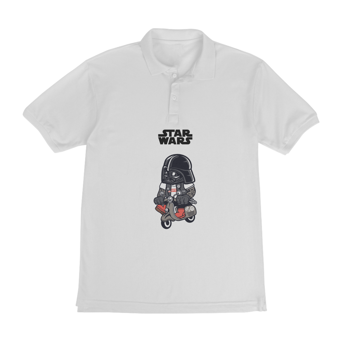 Nome do produto: Camiseta Gola Polo Lord Darth Vader Cartoon Motoqueiro Star Wars Estampado Quality