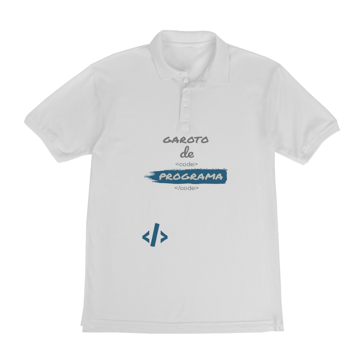 Nome do produto: Camiseta Gola Polo Masculina Estampa Frase - Garoto de Programa