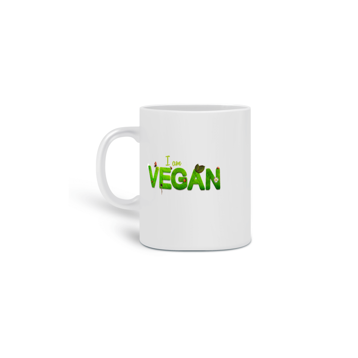 Nome do produto: Caneca Cerâmica Sou Vegano Estampa Frase I am VEGAN