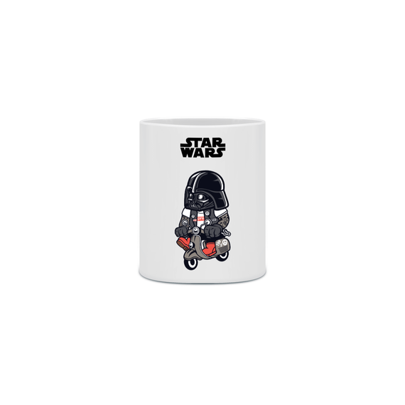 Caneca Lord Darth Vader Cartoon Motoqueiro Star Wars Estampado