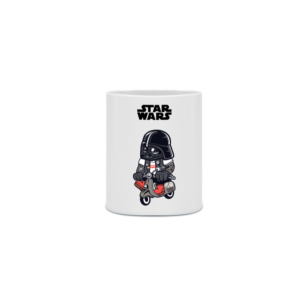 Nome do produto: Caneca Lord Darth Vader Cartoon Motoqueiro Star Wars Estampado