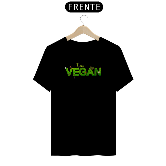 Camiseta Quality Sou Vegano Estampa Frase I am VEGAN