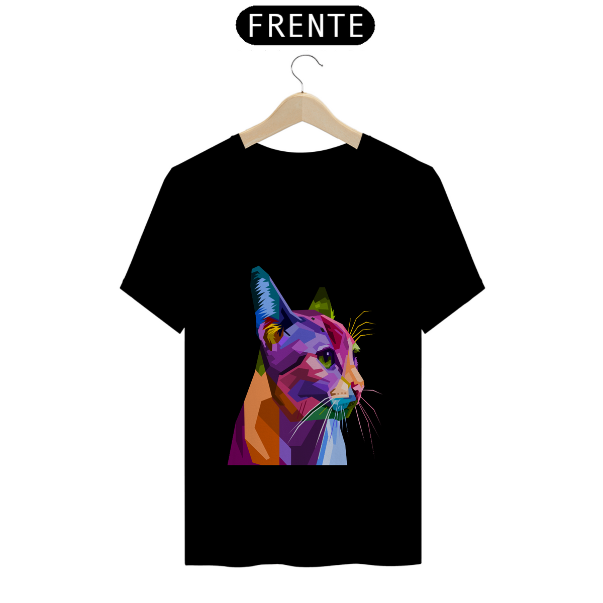 Nome do produto: Camiseta Quality Estampa Gato Arte Pop