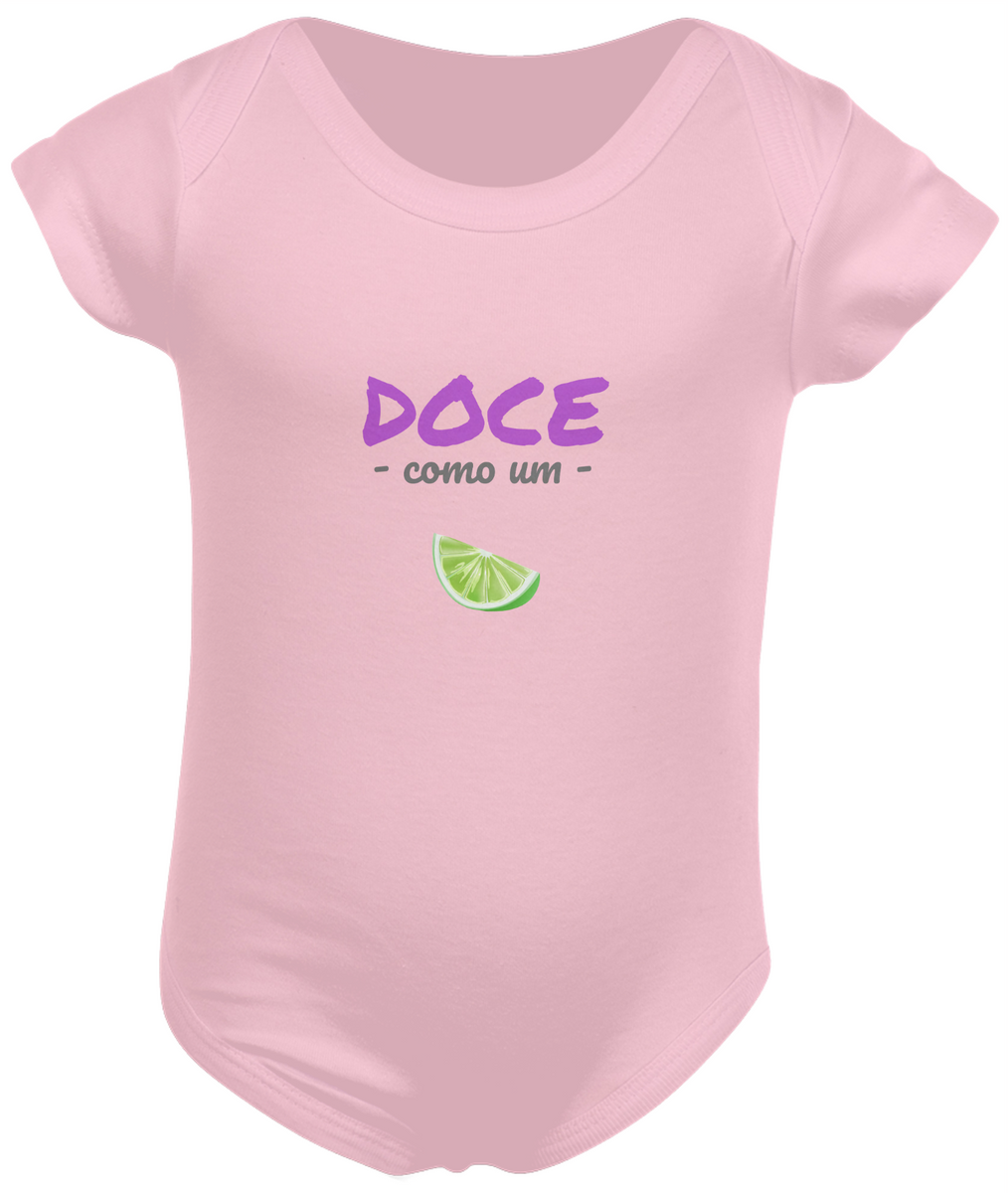 Nome do produto: Body Infantil Feminino Estampa Frase - Doce como um Limão