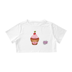 Cupcake Cereja! Camisa Cropped Feminino