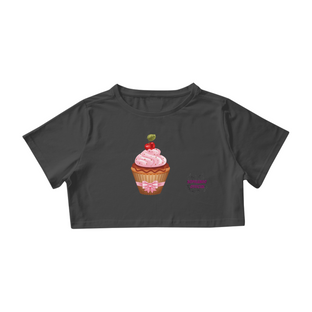 Nome do produtoCupcake Cereja! Camisa Cropped Feminino