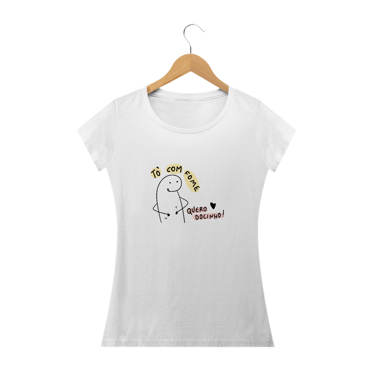 Nome do produto: {Coleção Flork Bacana} Camisa Bacana Tô com fome, quero docinho!