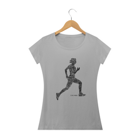 Camiseta Fem - Running girl - Estampa preta