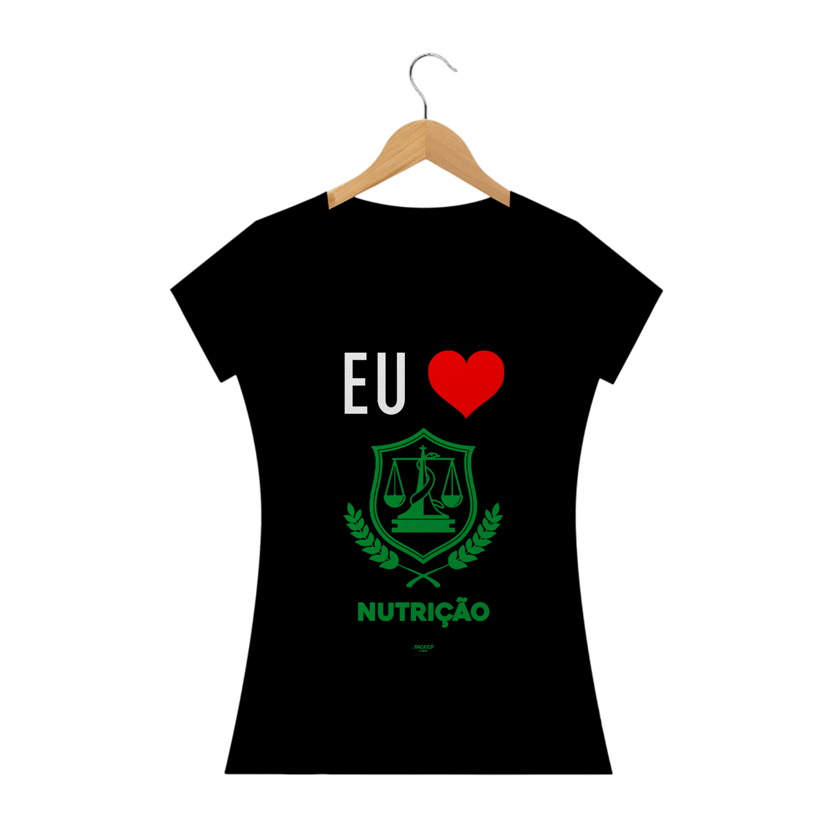 Nome do produtoCamiseta Baby Long  EU <3 NUTRIÇÃO - BLACK