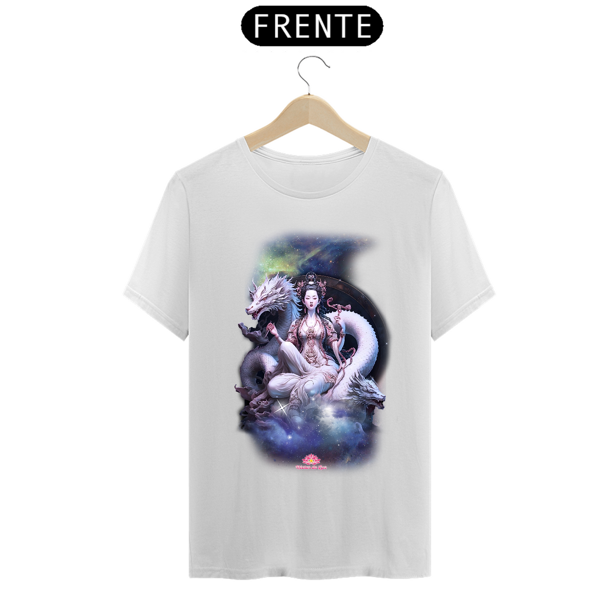 Nome do produtoCamiseta Kuan Yin e os Dragões Brancos 