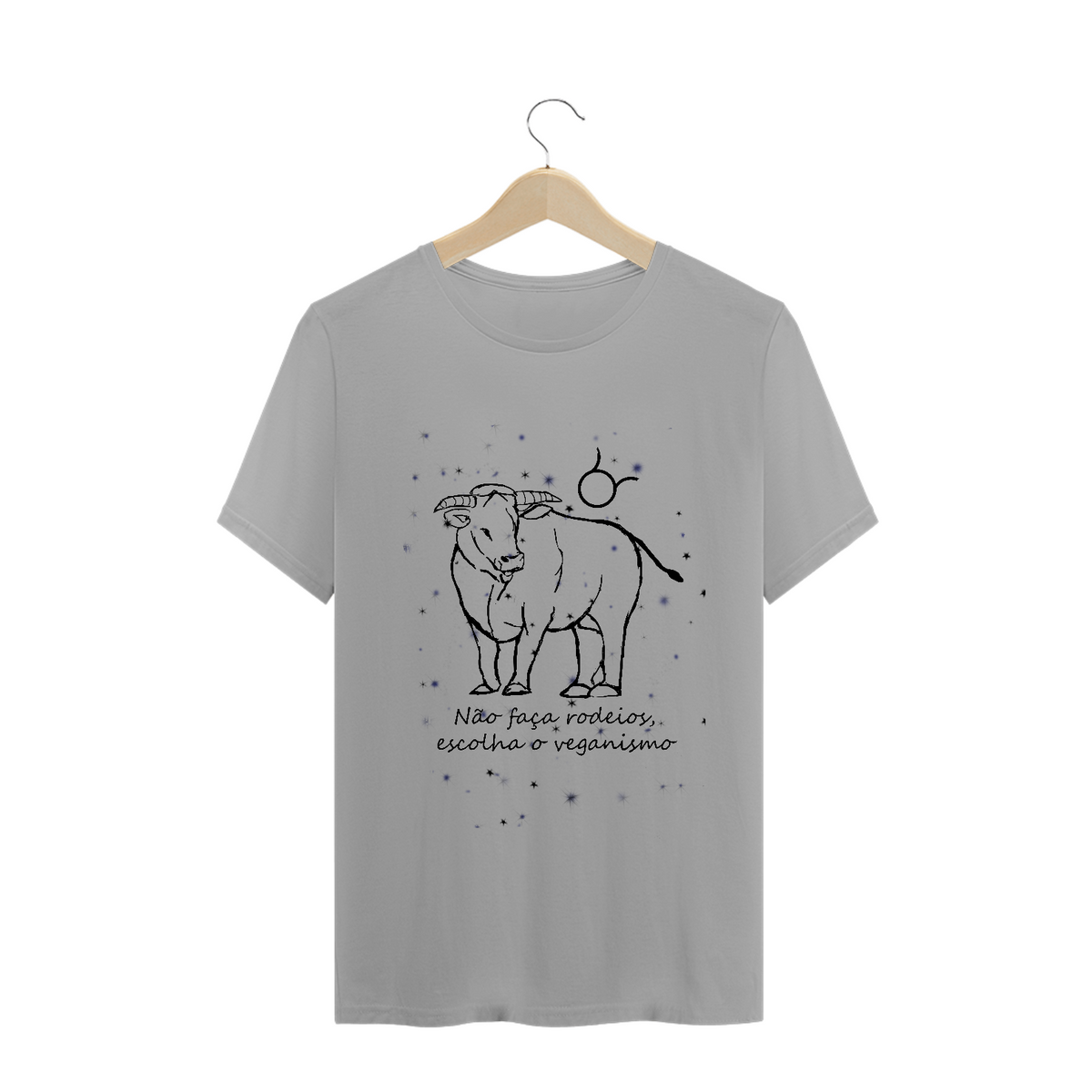 Nome do produto: Camiseta Unissex | Touro | Não faça rodeios, escolha o veganismo | P&B