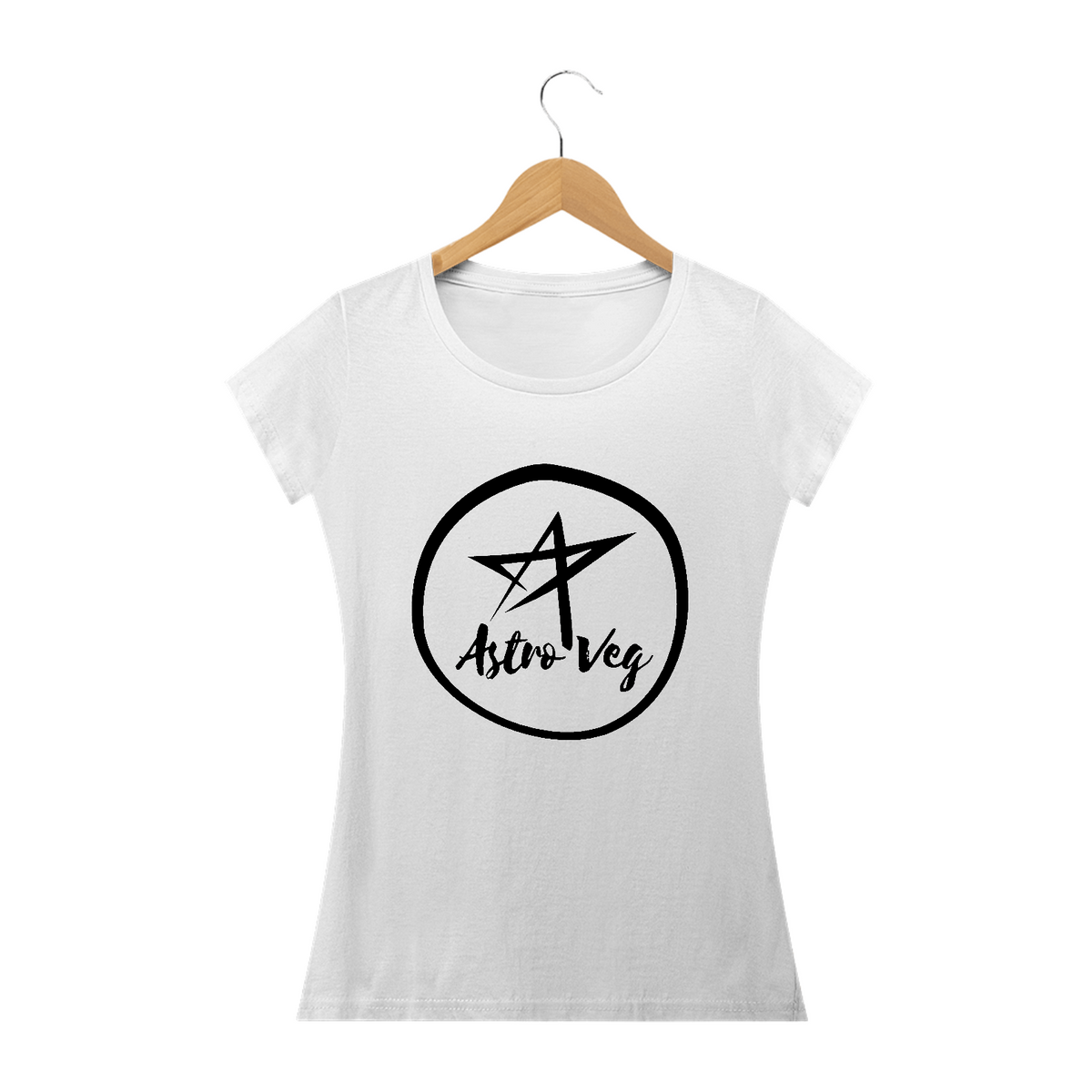 Nome do produto: Camiseta Baby Long | Logo P&B | AstroVeg