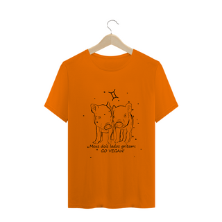 Nome do produtoCamiseta Unissex | Gêmeos | Meus dois lados gritam: GO VEGAN! | P&B