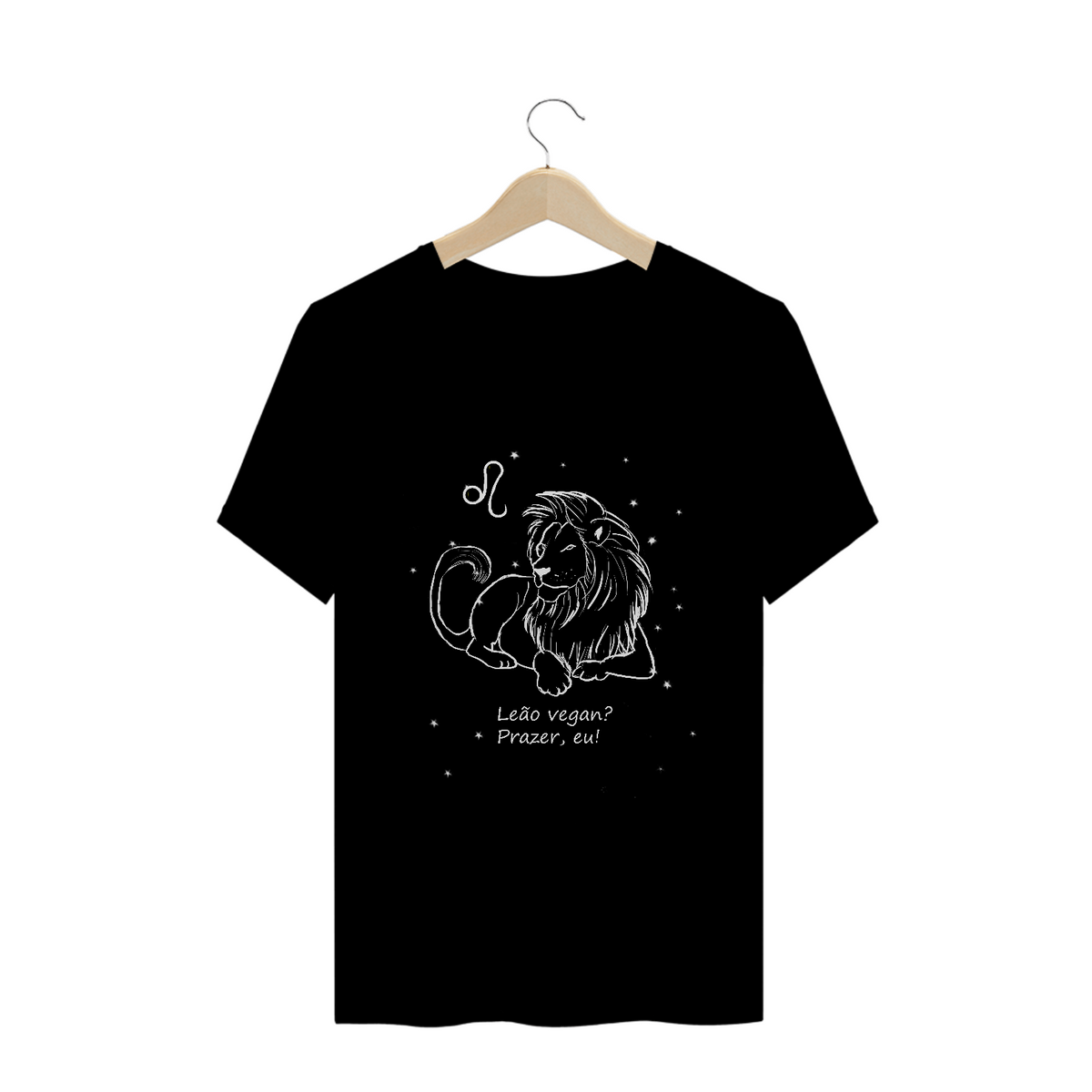 Nome do produto: Camiseta Unissex | Leão | Leão vegan? Prazer, eu! | P&B