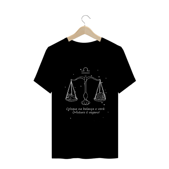 Camiseta Unissex | Libra | Coloque na balança e verá: O futuro é vegano! | P&B