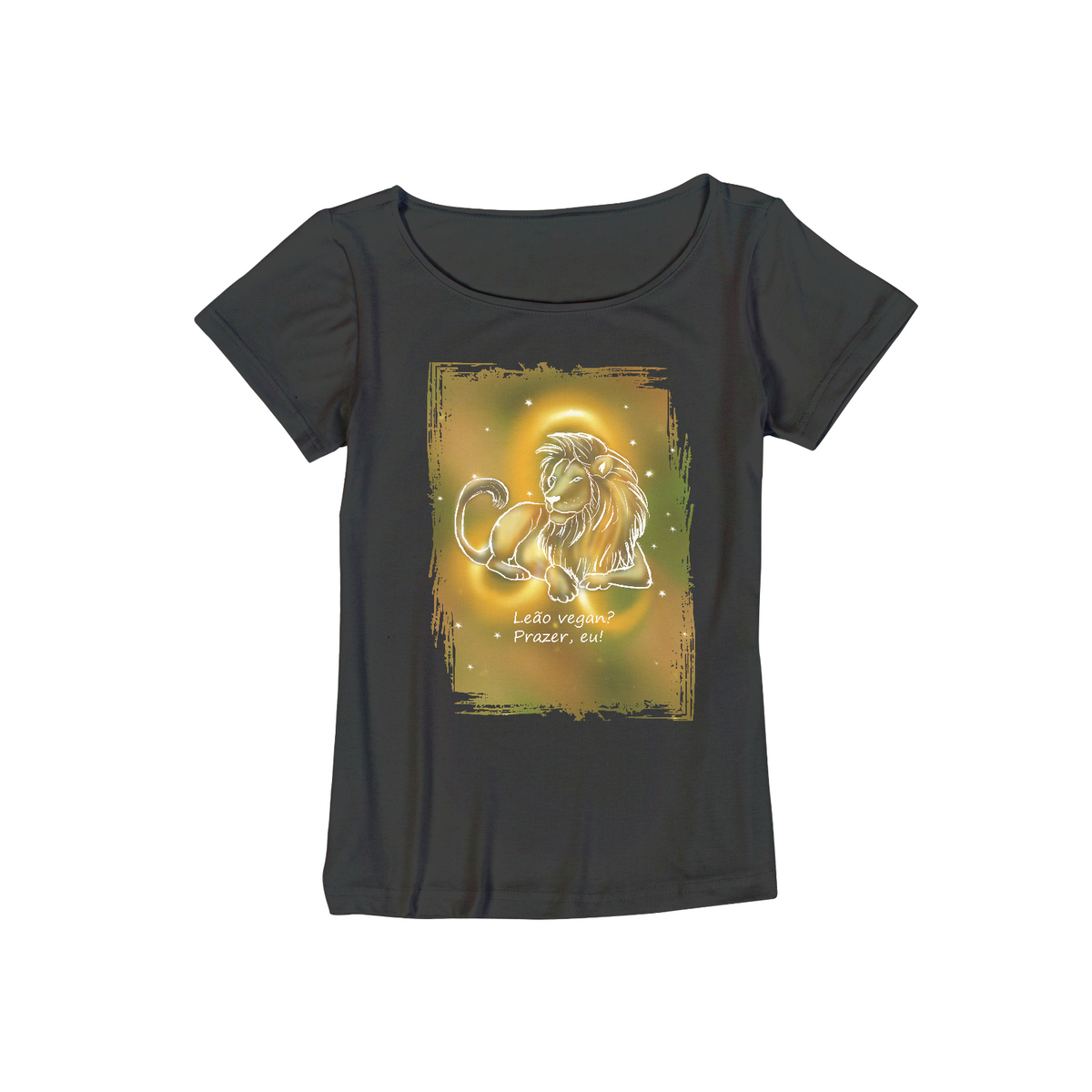 Nome do produto: Camiseta Viscolycra | Leão | Leão vegan? Prazer, eu! | Color