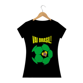 Camiseta Feminina Baby look - Vai Brasil!