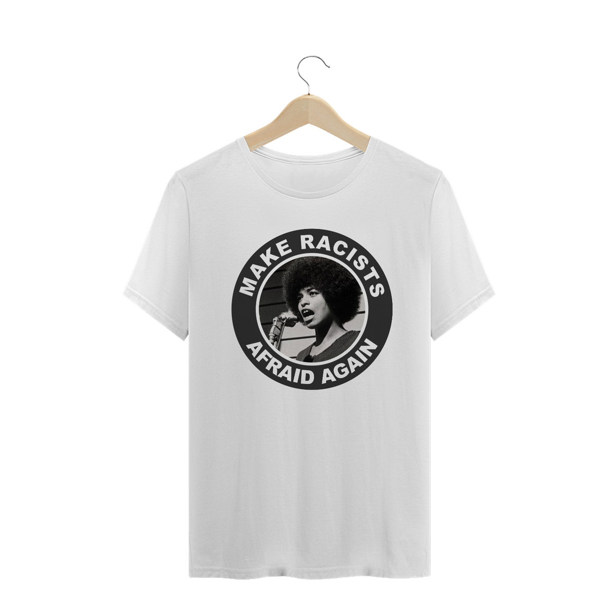 Nome do produto: Camiseta Racists Afraid - Angela Davis