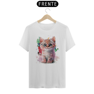 Nome do produtoCamiseta de Gato Fofo de óculos Seremcores 