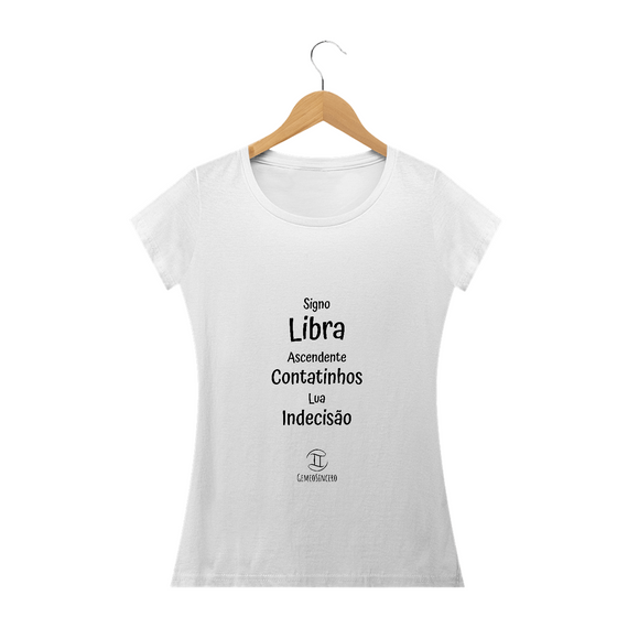 T-Shirt Feminina Prime  Branca I - Libra - Coleção Ascendente