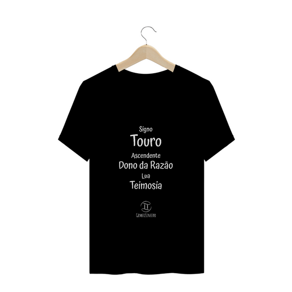 T-Shirt Masculina Prime  Preta I - Touro - Coleção Ascendente