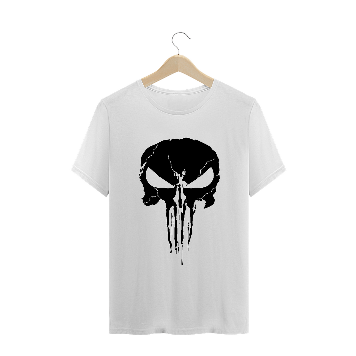 Nome do produto: Camiseta de Malha PRIME Skull Punisher Branca