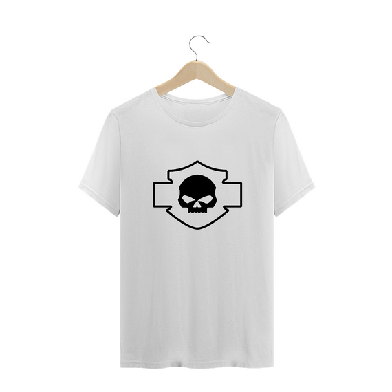 Camiseta de Malha PRIME Skull HD Contorno Branca