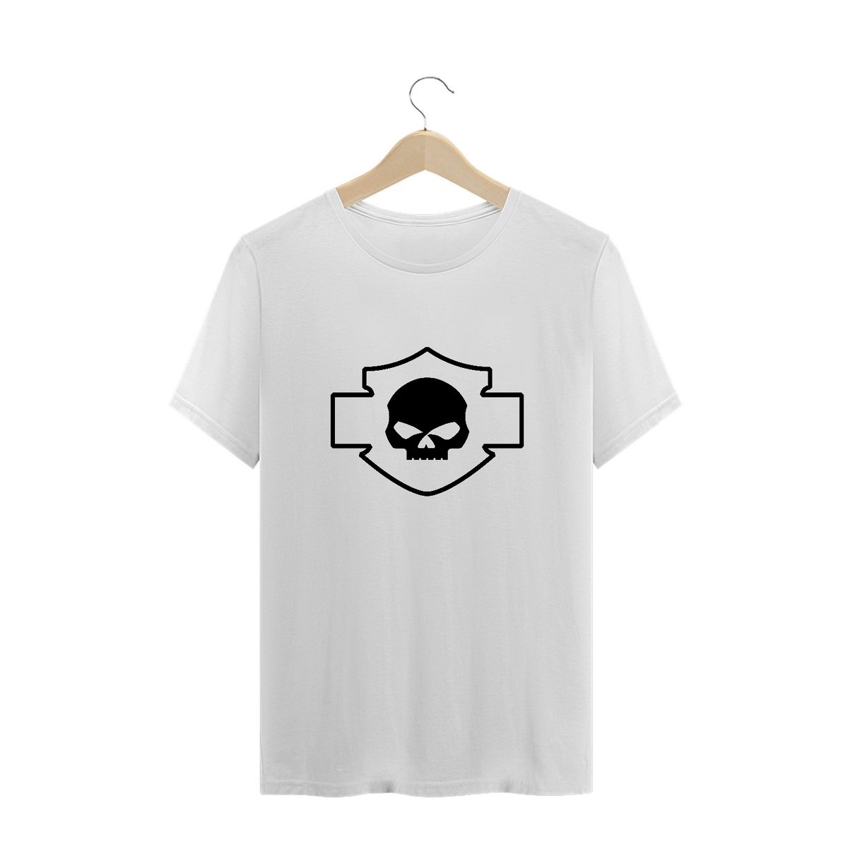 Nome do produto: Camiseta de Malha PRIME Skull HD Contorno Branca