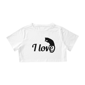 Cropped feminino I love cats