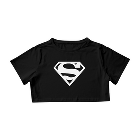 Cropped feminino white supergirl