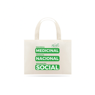 Eco Bag Verde e Branco - Medicinal, Nacional e Social