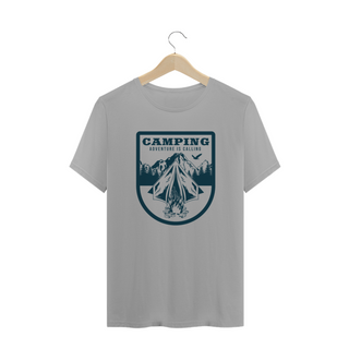 camiseta masculina - camping,  a aventura te chama