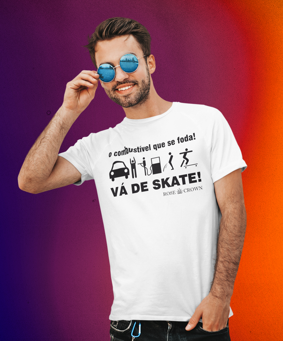 Camiseta Vá de Skate! Branca