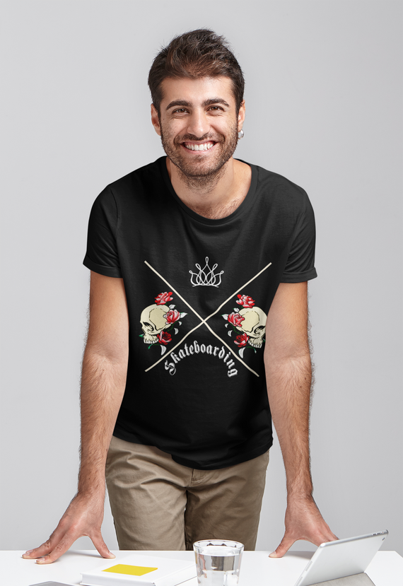 Camiseta Skateboarding Caveiras & Rosas
